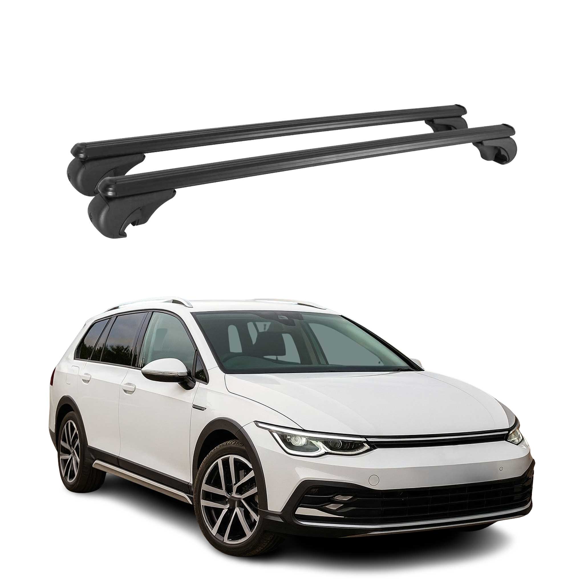 Dachträger für VW Golf Variant 2019-2026 Gepäckträger Grundträger Alu Schwarz 2x