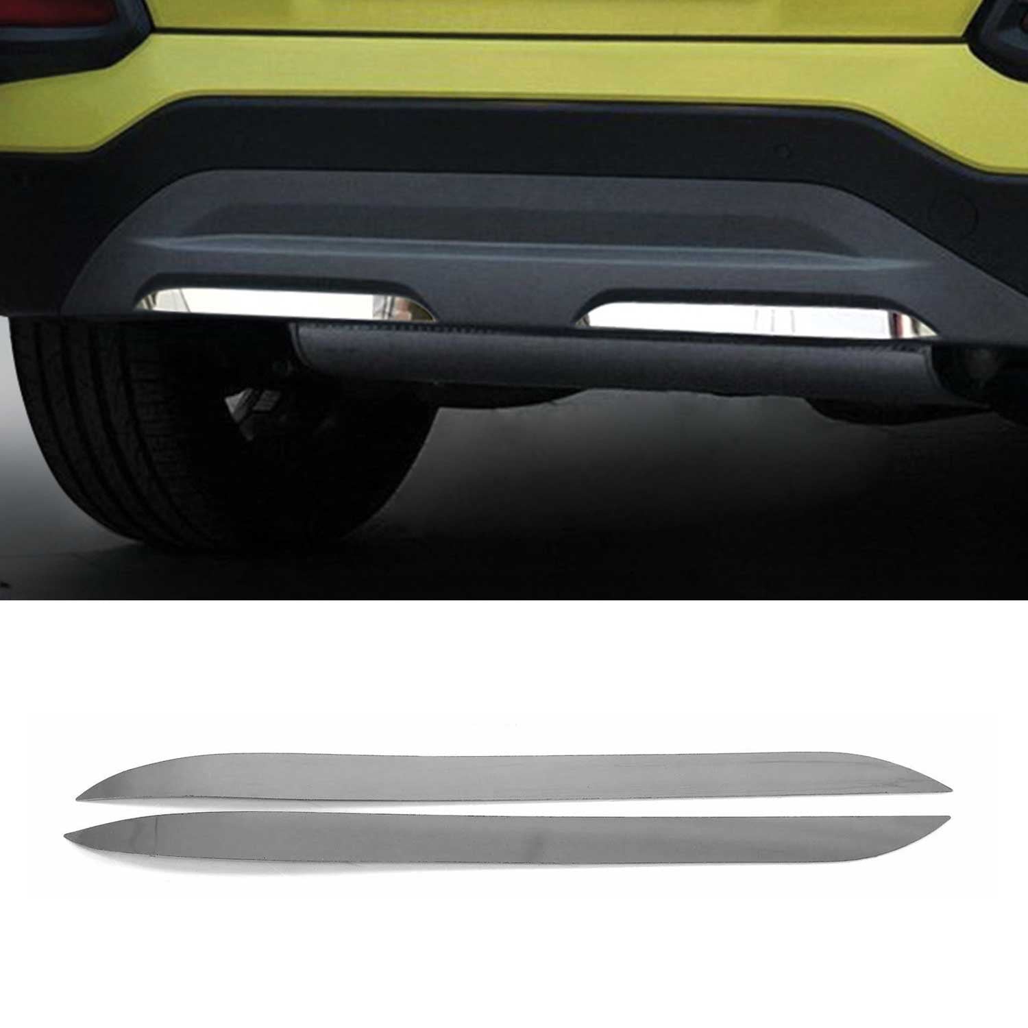 Stoßstangen Diffusor Auspuffrahmen für Hyundai Kona 2017-2020 Edelstahl Chrom