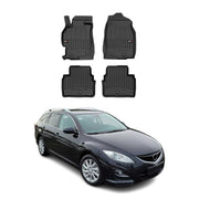 OMAC Gummi Fußmatten für Mazda 6 2008-2012 Premium TPE 3D Automatten Schwarz 4x