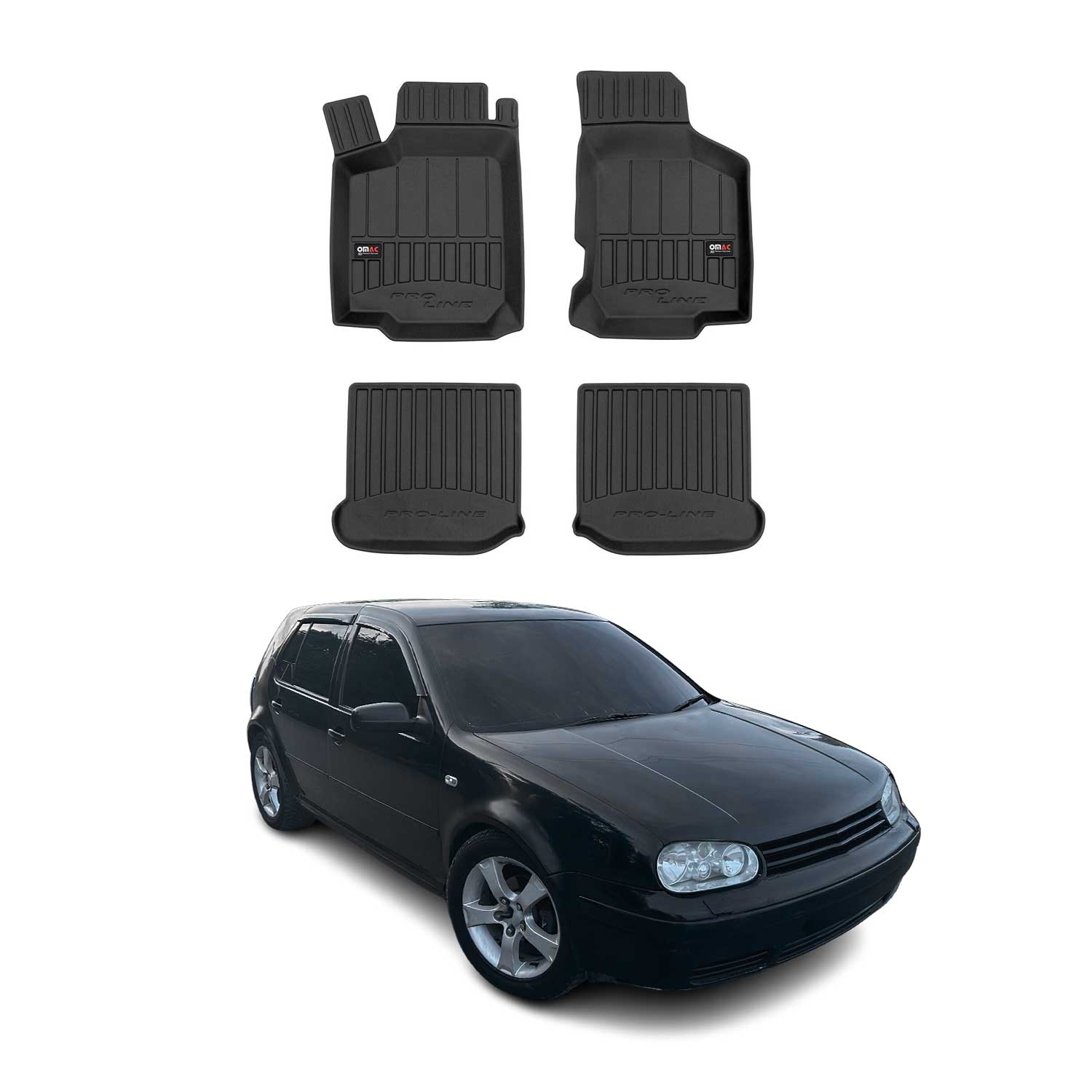 OMAC Gummi Fußmatten für VW Golf 4 1997-2006 Premium TPE 3D Automatten 4tlg