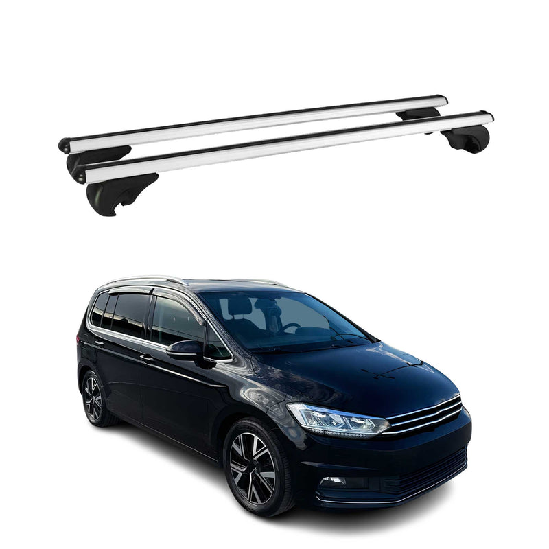 Dachträger Grundtäger für VW Touran mk2 2015-2025 75kg Aluminium Silber 2 tlg