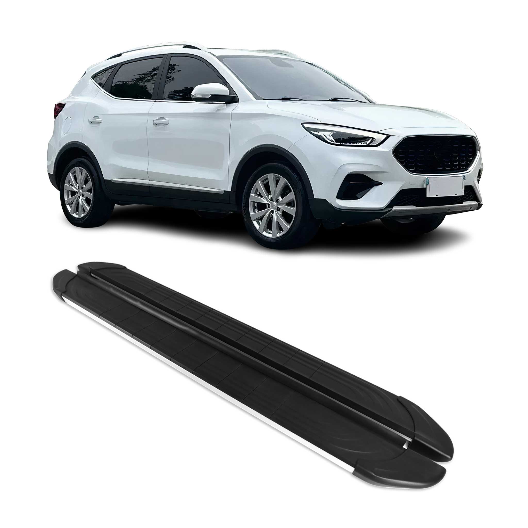 Seitenschweller Trittbretter für MG ZS 2017-2026 Silber Aluminium 2 tlg
