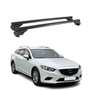 Dachträger für Mazda6 Sport Kombi 2012-2025 Gepäckträger Aluminium Schwarz 2x