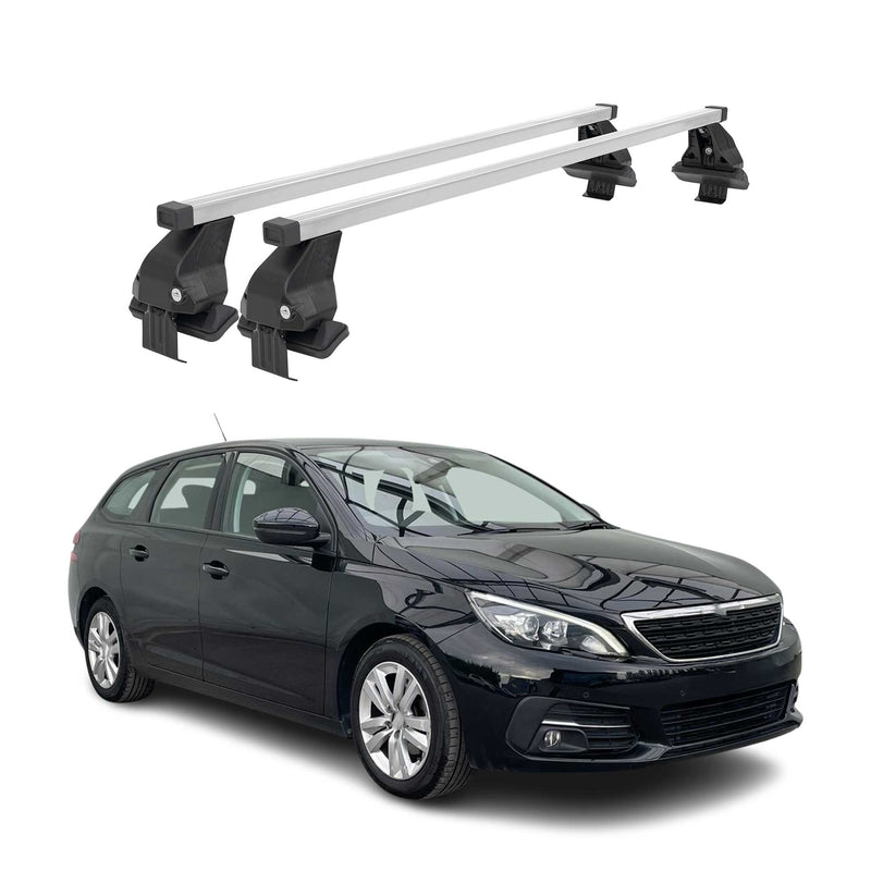 Menabo Dachträger Grundtäger für Peugeot 308 Kombi 2013-2021 50kg Stahl Grau 2x