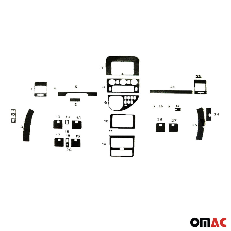 Innenraum Dekor Cockpit für Mercedes Vito W638 1996-2003 Wurzelholz Optik 30tlg