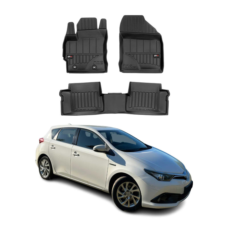OMAC Gummi Fußmatten für Toyota Auris Hybrid 2012-2018 Premium Gummi Schwarz 3x