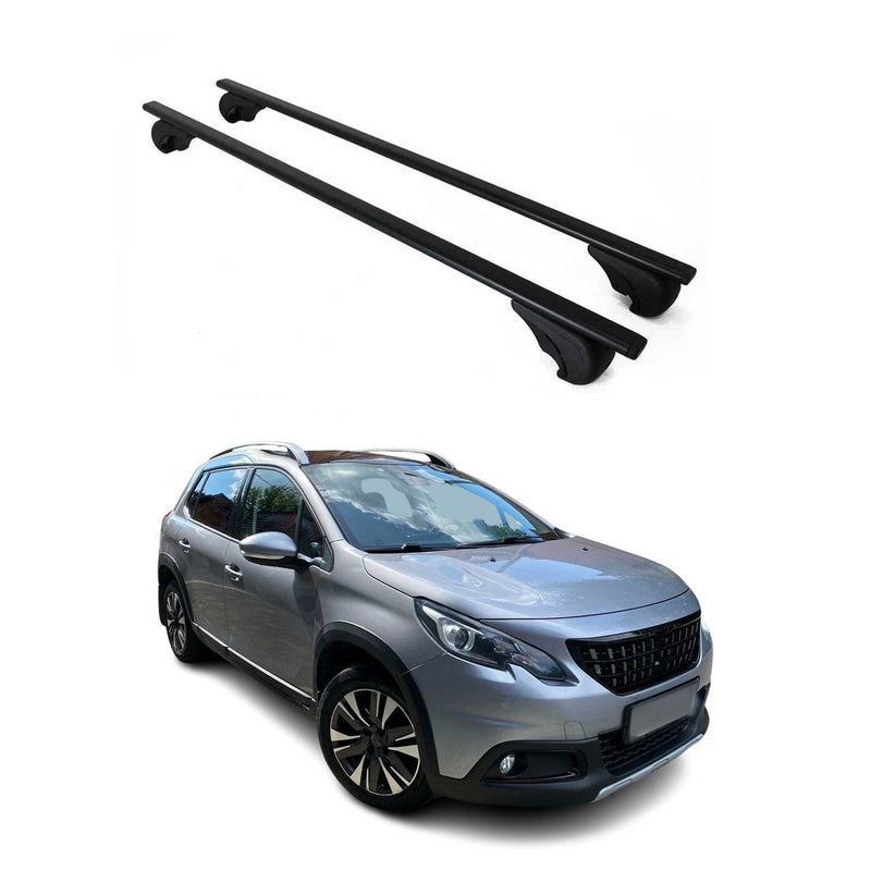 Dachträger Grundtäger für Peugeot 2008 2013-2019 75kg Metall Schwarz 2 tlg
