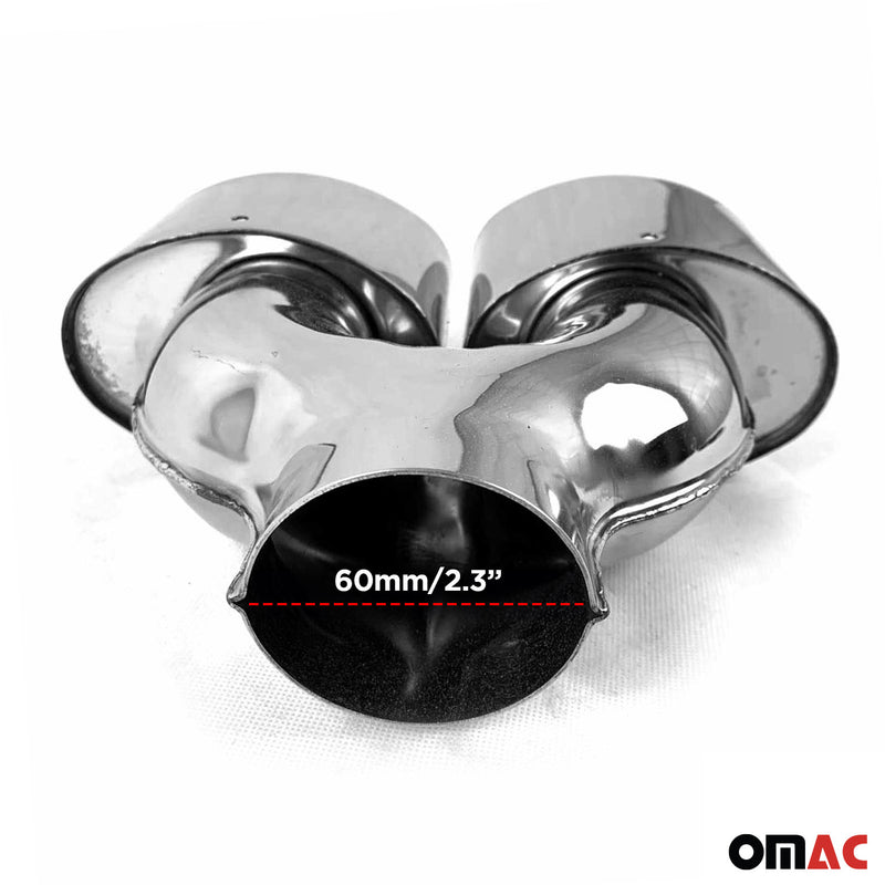 Auspuffblende Chrom Edelstahl für Mercedes C Klasse W202 S202 1993-2001 Endrohr