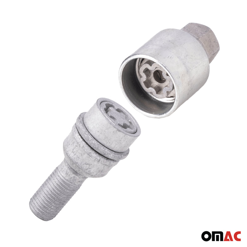 Radschloss Radschrauben Satz für VW Sharan 1995-2020 Silber 4tlg M14X1.5