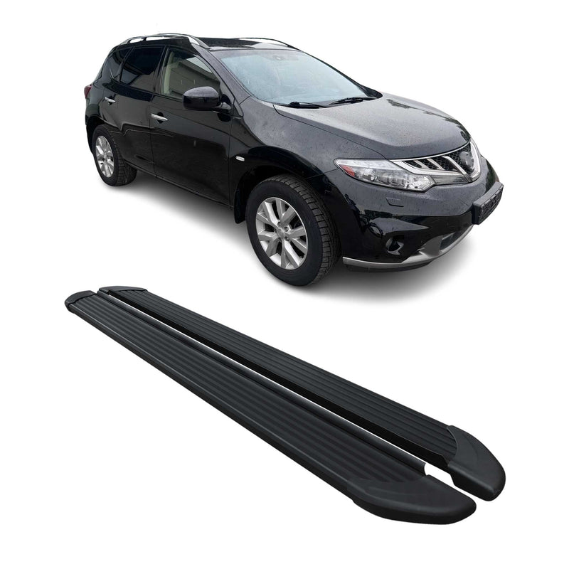 Seitenschweller Trittbretter Schweller für Nissan Murano 2008-2014 Alu Schwarz