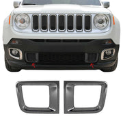 Kühlergrill Leisten Grillleisten für Jeep Renegade 2015-2019 Chrom ABS Dunkel 2x