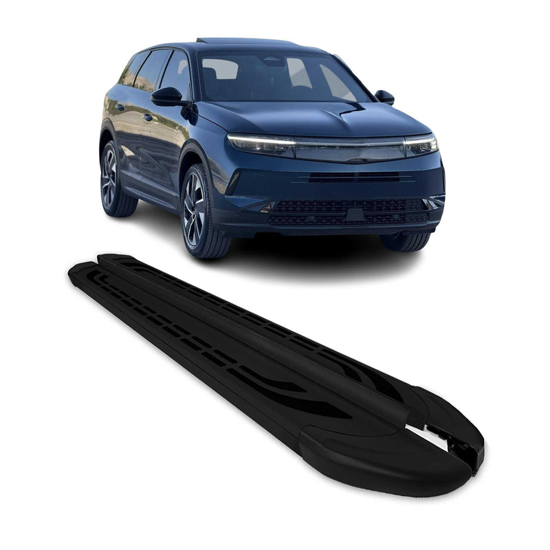 Trittbretter Seitenschweller für Opel Grandland II 2024-2025 Schwarz Aluminium