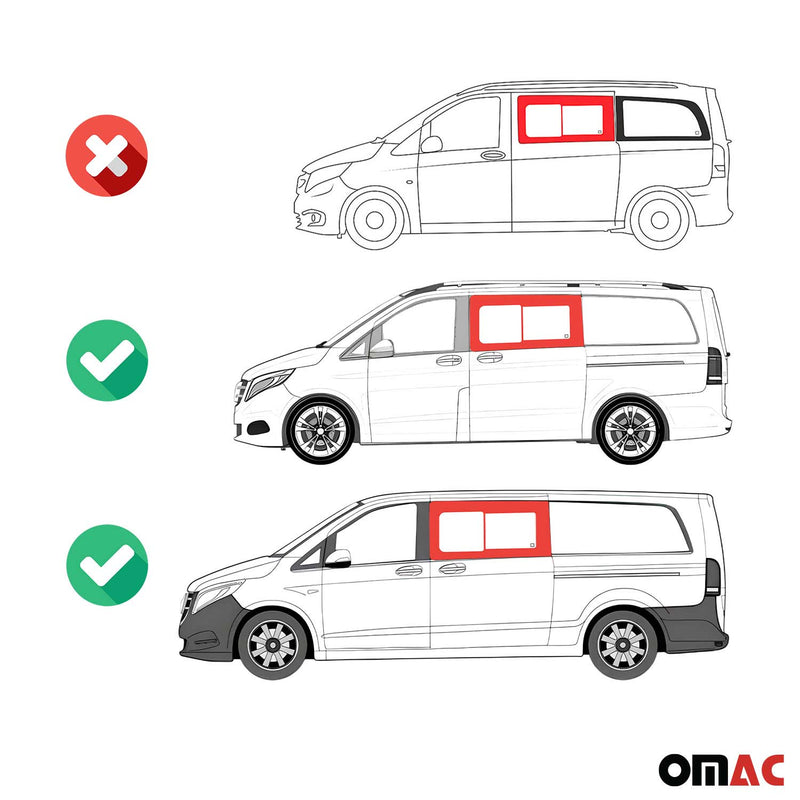 Seitenfenster Schiebefenster für Mercedes Vito W447 2014-2024 Links Auto L2 L3