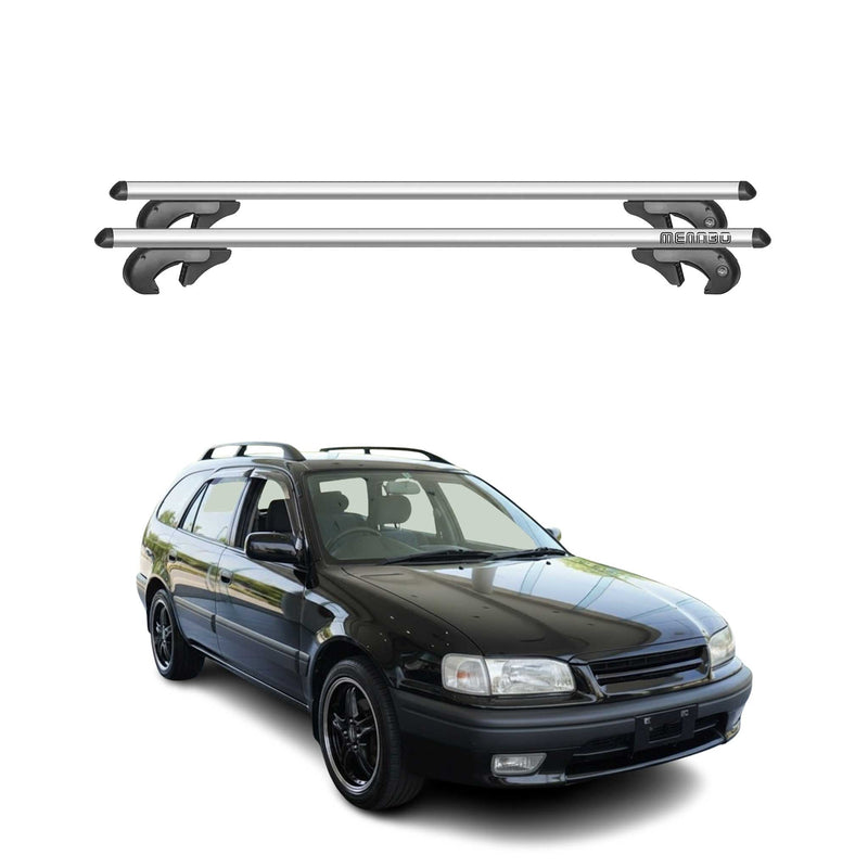 Menabo Dachträger Grundtäger für Toyota Sprinter Kombi 1998-2002 90kg Alu Silber