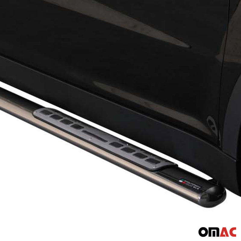 Edelstahl Seitenschweller Schwellerrohre für Ssangyong Korando 2011-2019 Silber