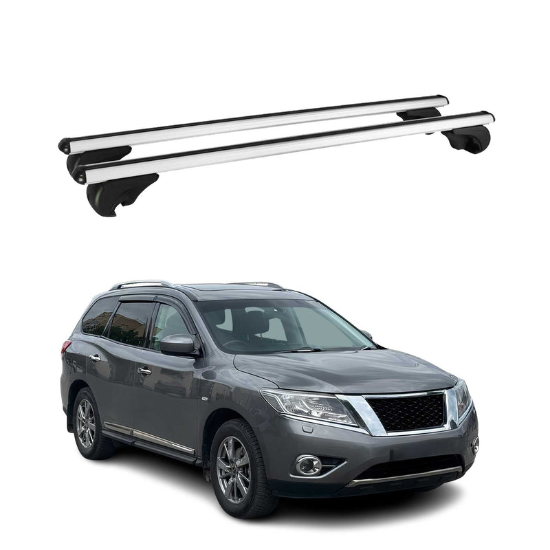 Dachträger Grundtäger für Nissan Pathfinder R52 2013-2020 75kg Alu Silber 2 tlg