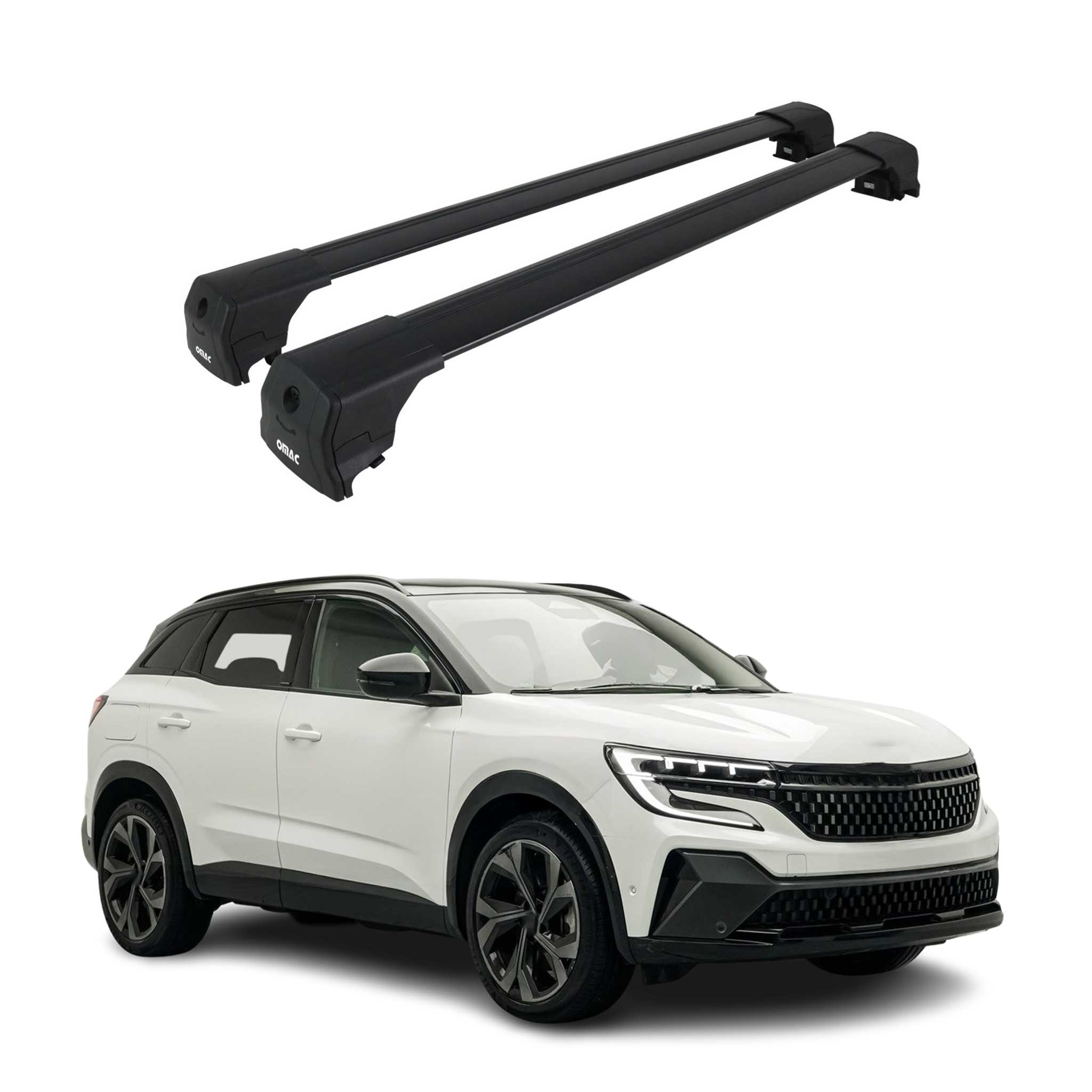 Dachträger Grundtäger für Renault Austral 2022-2026 75kg Aluminium Schwarz 2 tlg