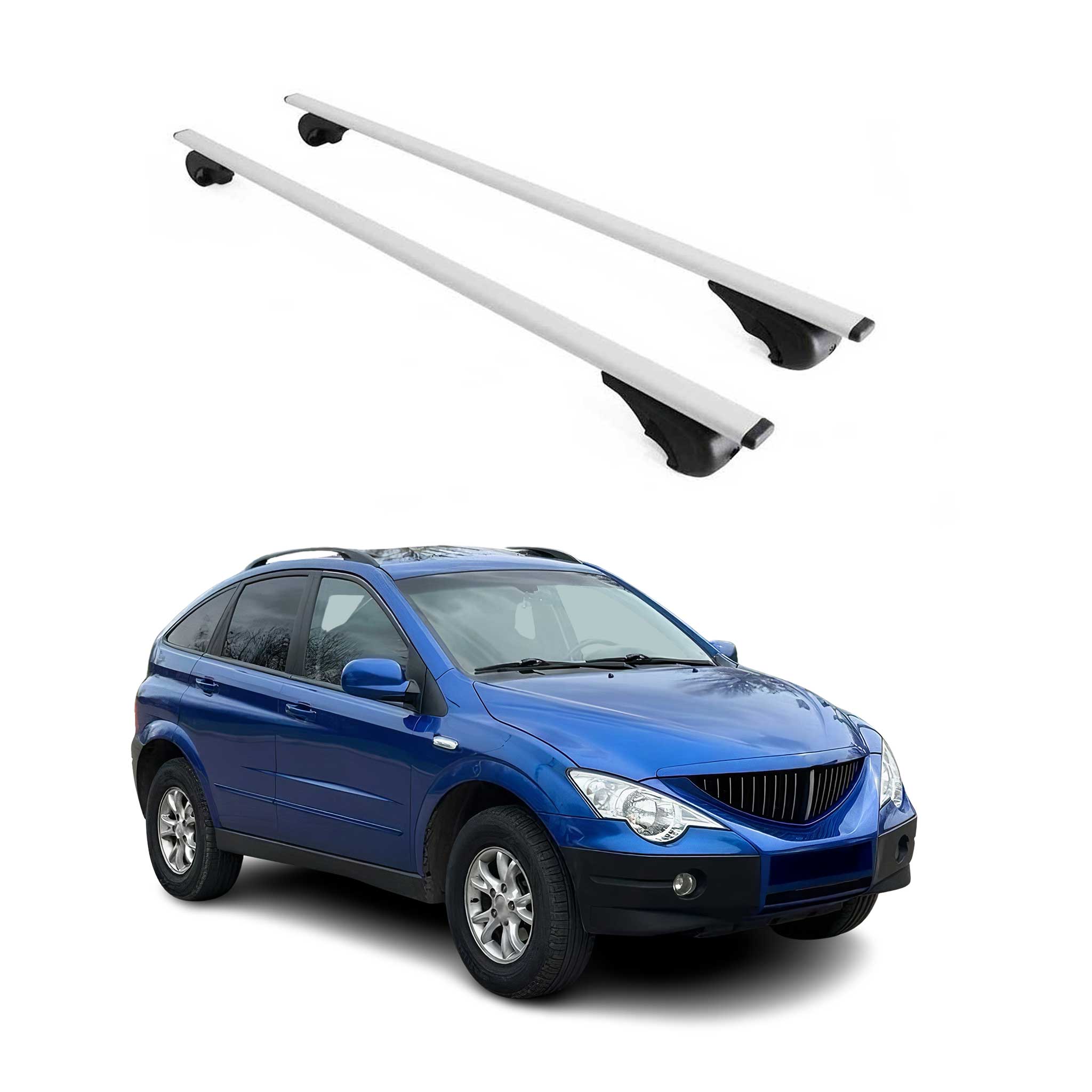 Dachträger Grundtäger für SsangYong Actyon 2006-2011 75kg Metall Silber 2 tlg