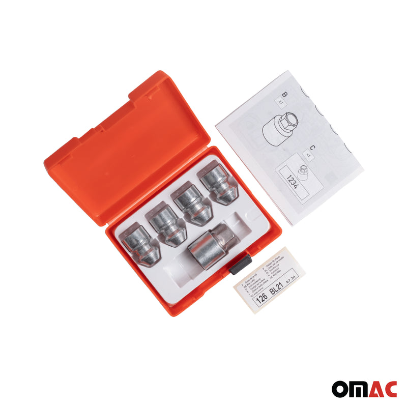 Radschloss Radschrauben Satz für Nissan Juke bis 2019 Silber 4tlg M12X1.25