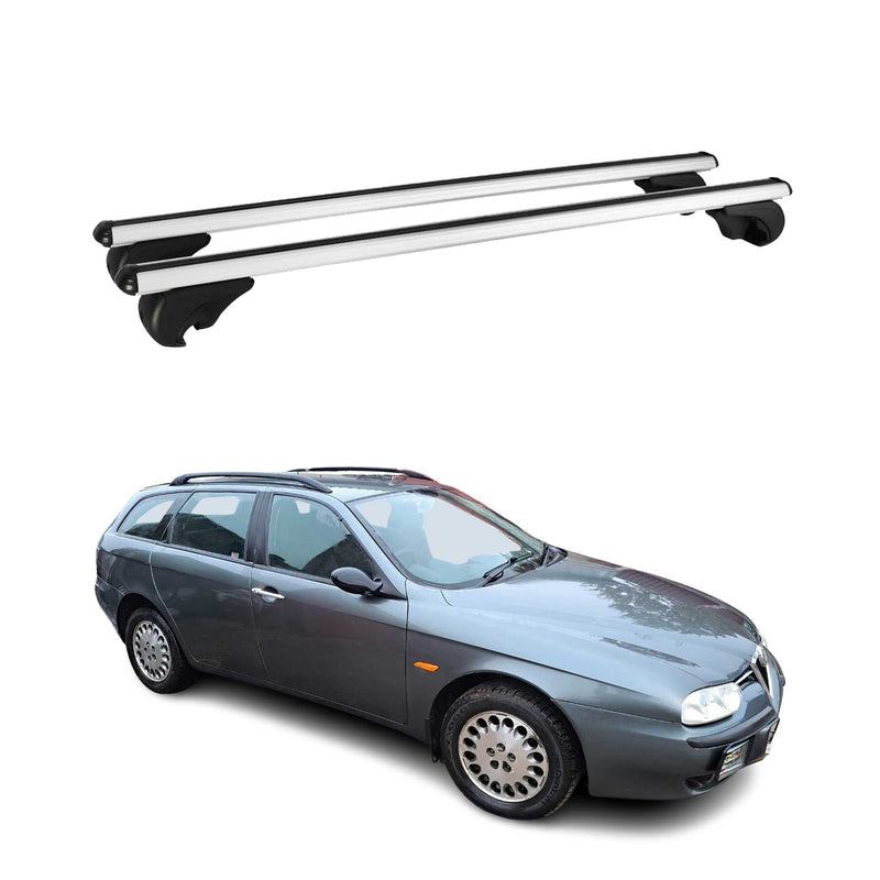 Dachträger Grundtäger für Alfa Romeo 156 Sportwagon 2000-2006 75kg Alu Silber 2x