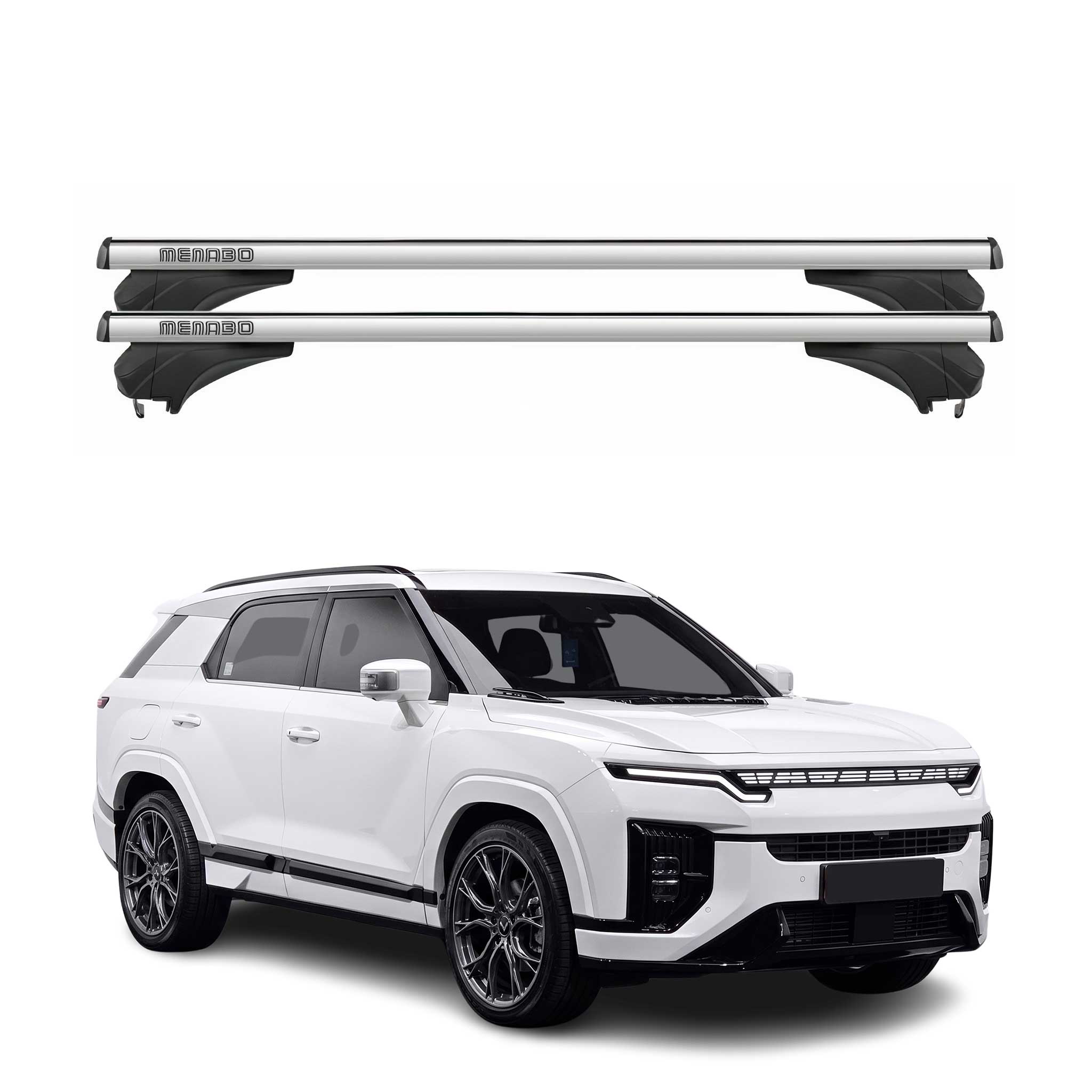 Menabo Dachträger Grundtäger für KGM Actyon 2024-2026 Aluminium Silber 2 tlg