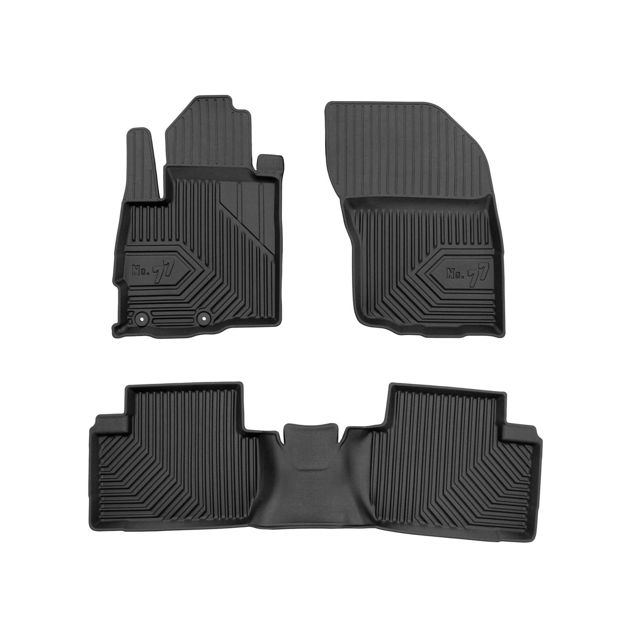 Fußmatten Gummimatten für Mitsubishi Outlander II 2006-2012 TPE Schwarz 3 tlg