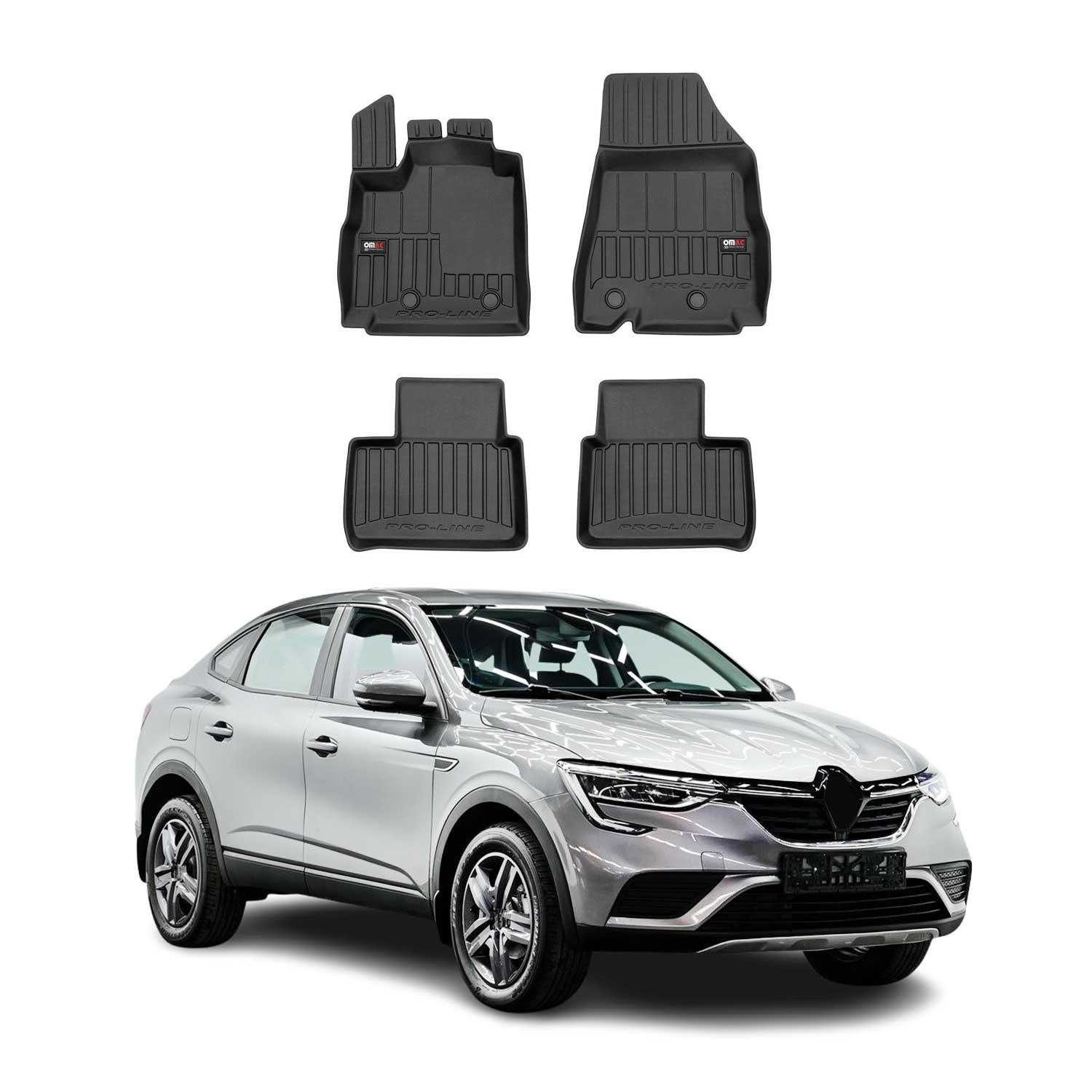 OMAC Gummi Fußmatten für Renault Arkana 2019-2026 Premium TPE Automatten 4tlg