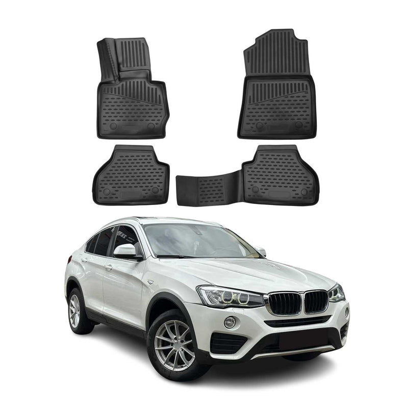OMAC Gummimatten Fußmatten für BMW X4 F26 2014-2018 TPE Automatten Schwarz