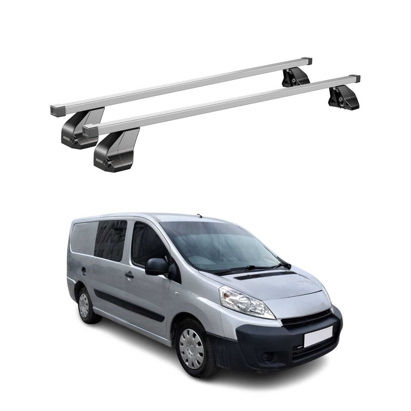 Menabo Dachträger Grundtäger für Peugeot Expert 2007-2016 75kg Stahl Silber 2x