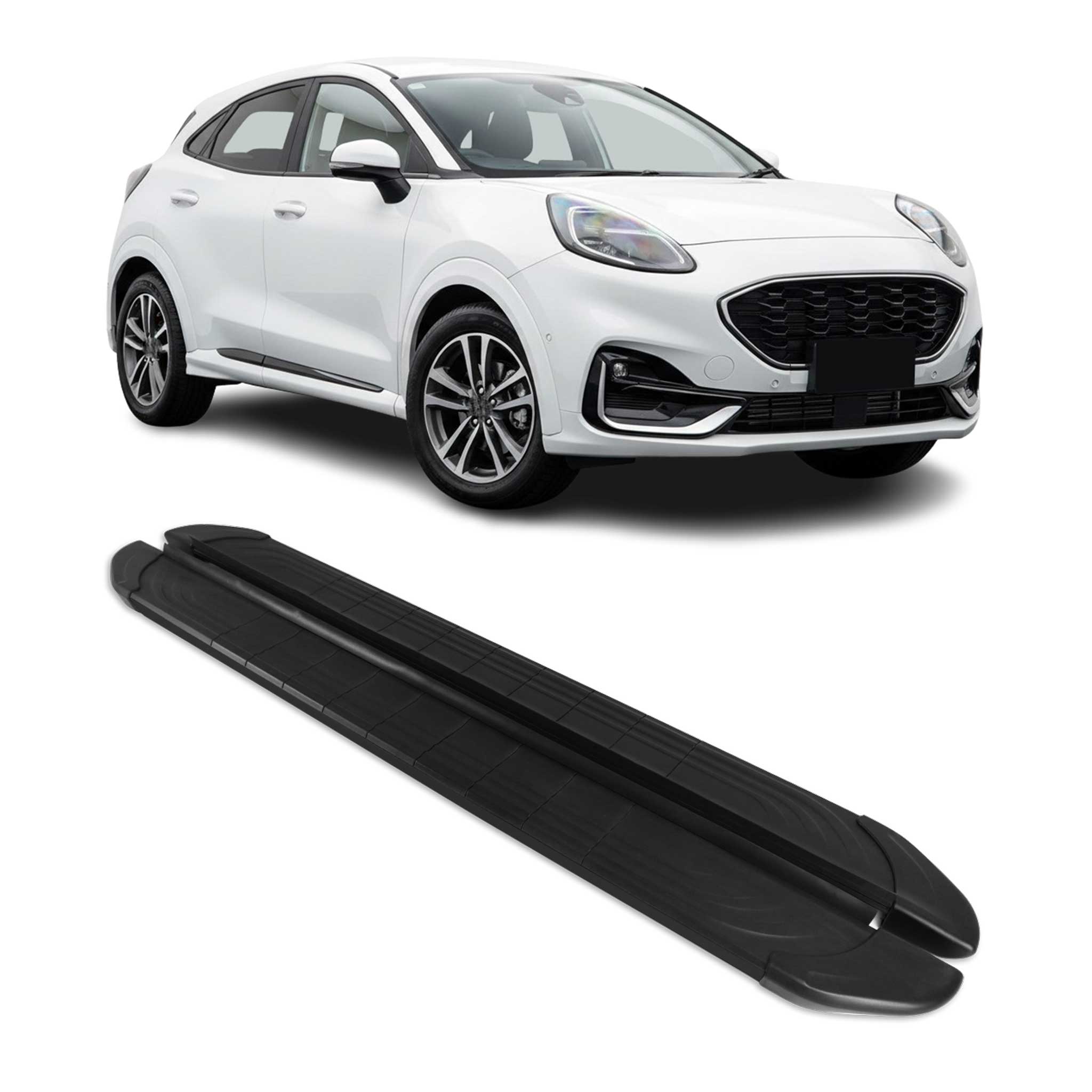 Trittbretter Seitenschweller für Ford Puma 2019-2026 Aluminium Schwarz 2tlg