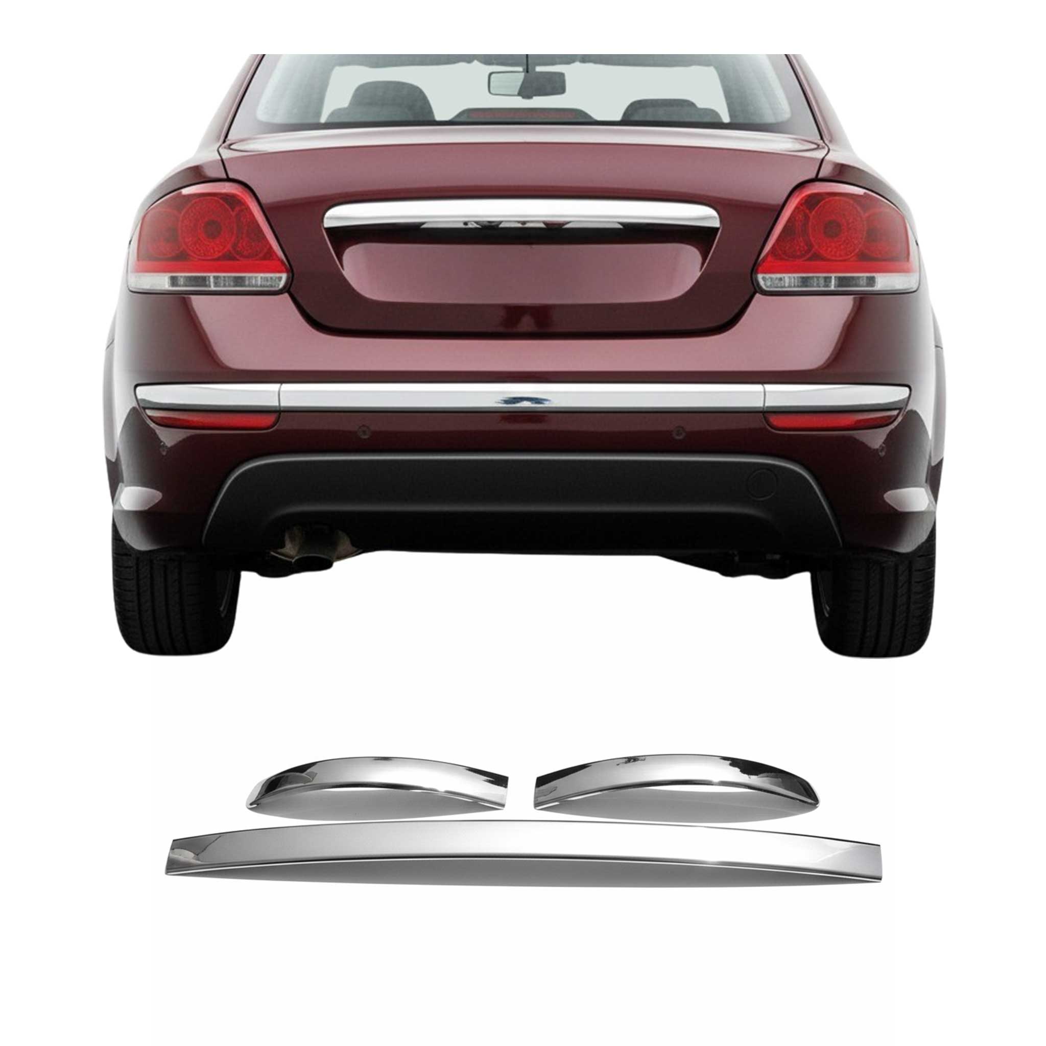 Heckleiste Stoßstangen Leiste für Fiat Linea 2012-2020 Edelstahl Chrom 3tlg