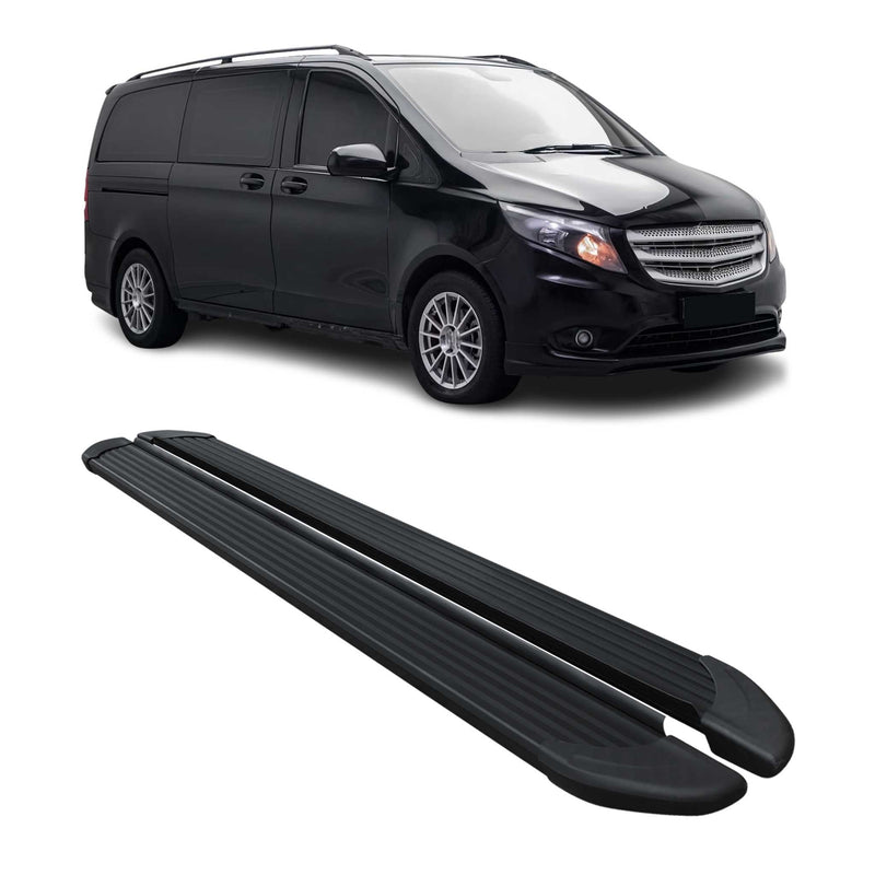 Trittbretter Seitenschweller für Mercedes Vito W447 2014-2025 L1 L2 Alu Schwarz