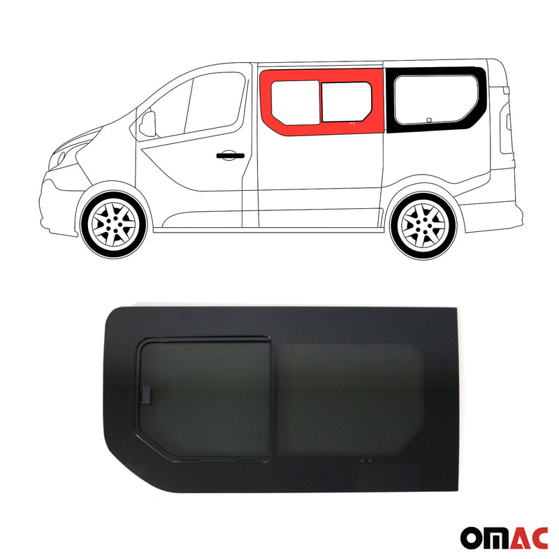 Seitenfenster Schiebefenster für Opel Vivaro 2014-2019 Links L1 L2 Schwarz