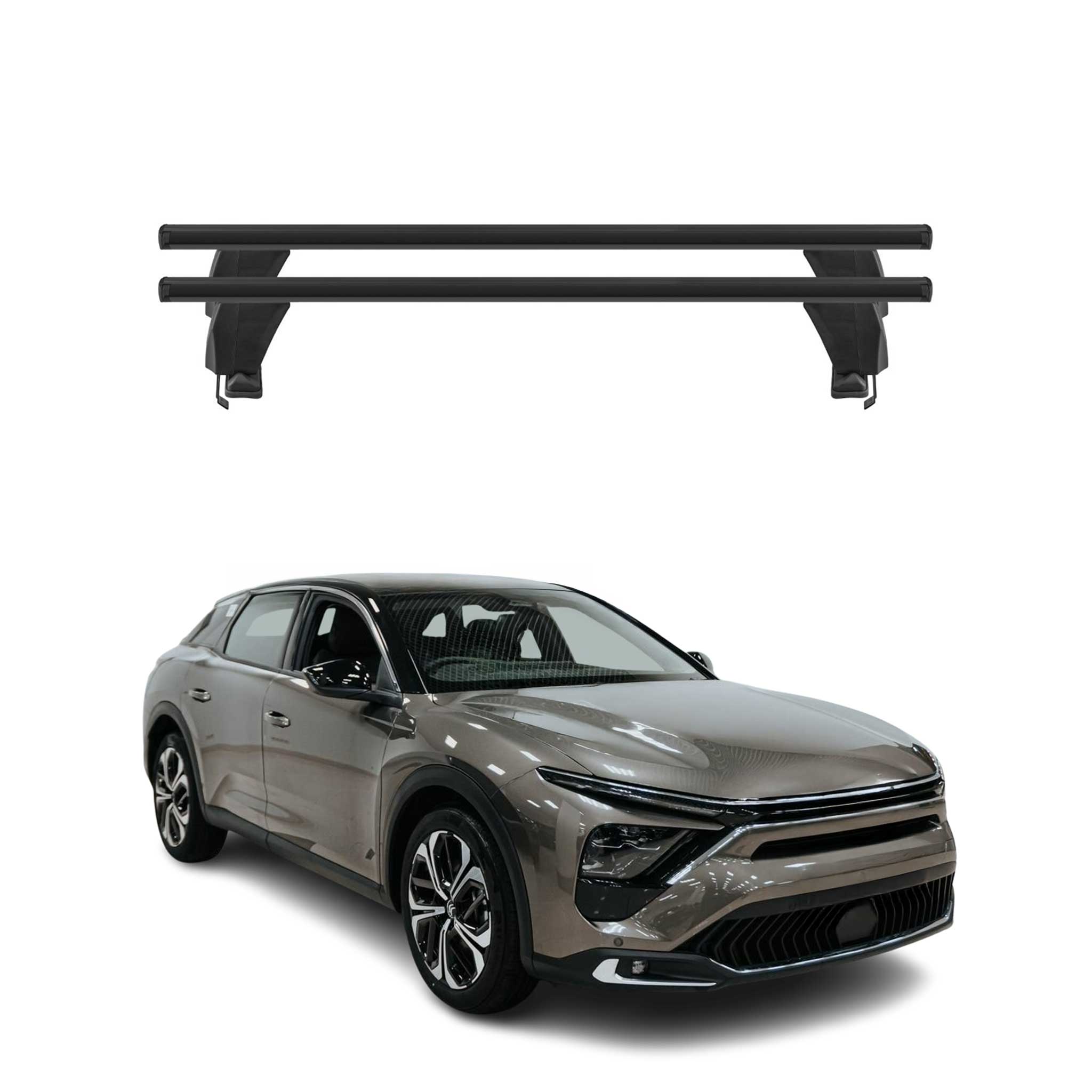Menabo Dachträger Grundtäger für Citroën C5 X 2022-2026 50kg Alu Schwarz 2x
