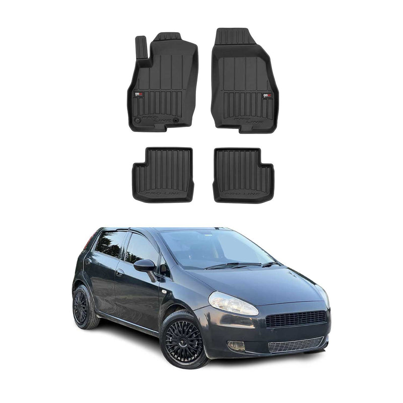 2005-2009 Fiat Grande Punto Fußmatten TPE Schwarz 4 tlg