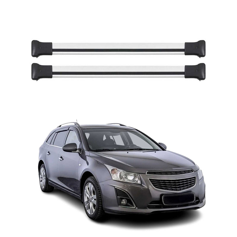 Dachträger Grundtäger für Chevrolet Cruze Kombi 2008-2016 75kg Alu Silber 2 tlg