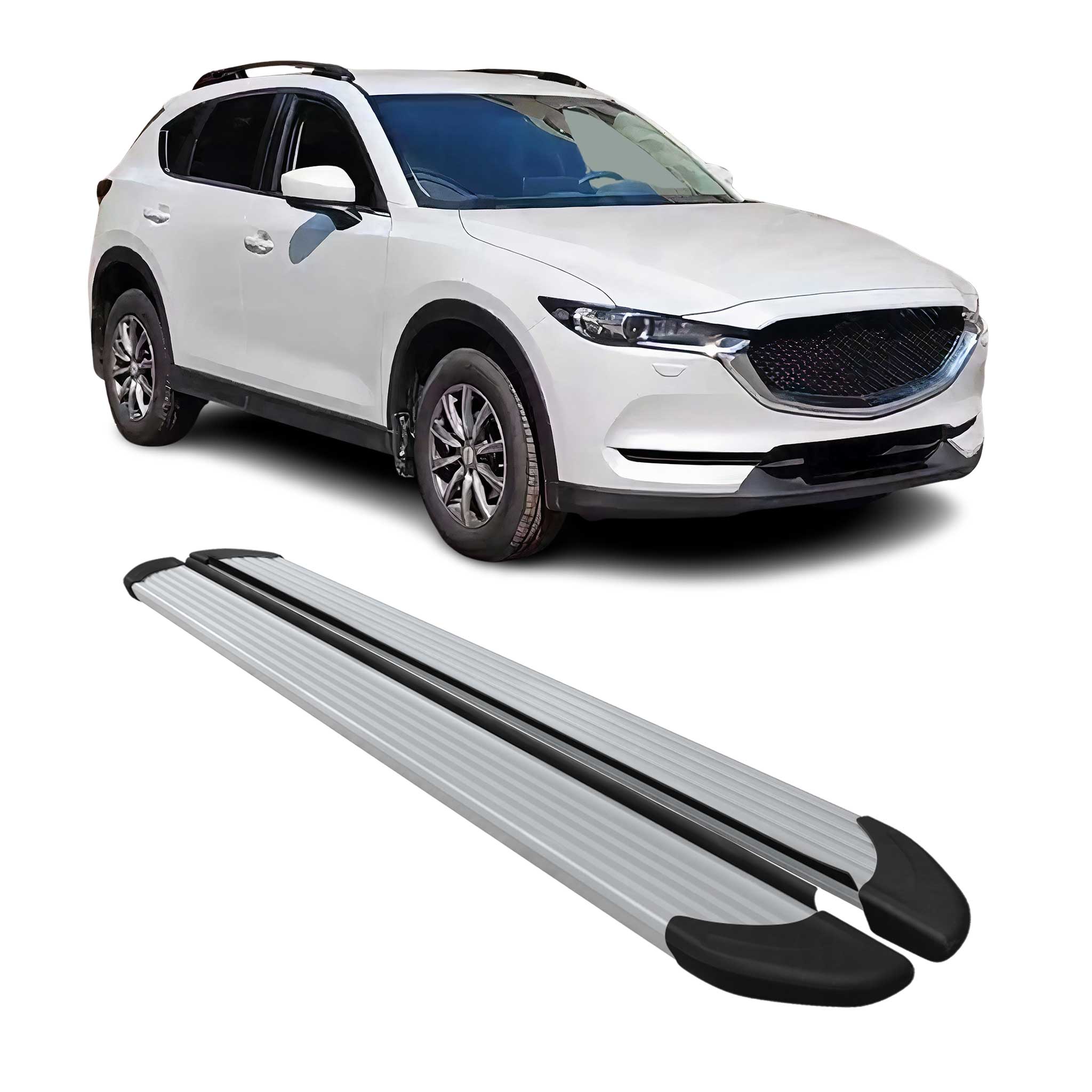 Seitenschweller Trittbretter Schweller für Mazda CX-5 2017-2025 Aluminium Silber