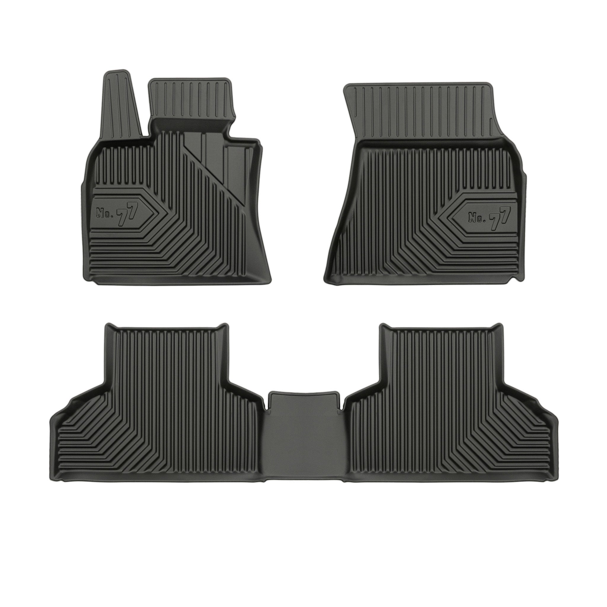 Fußmatten Gummimatten No.77 für BMW X5 F15 2013-2018 TPE Gummi Schwarz 3 tlg