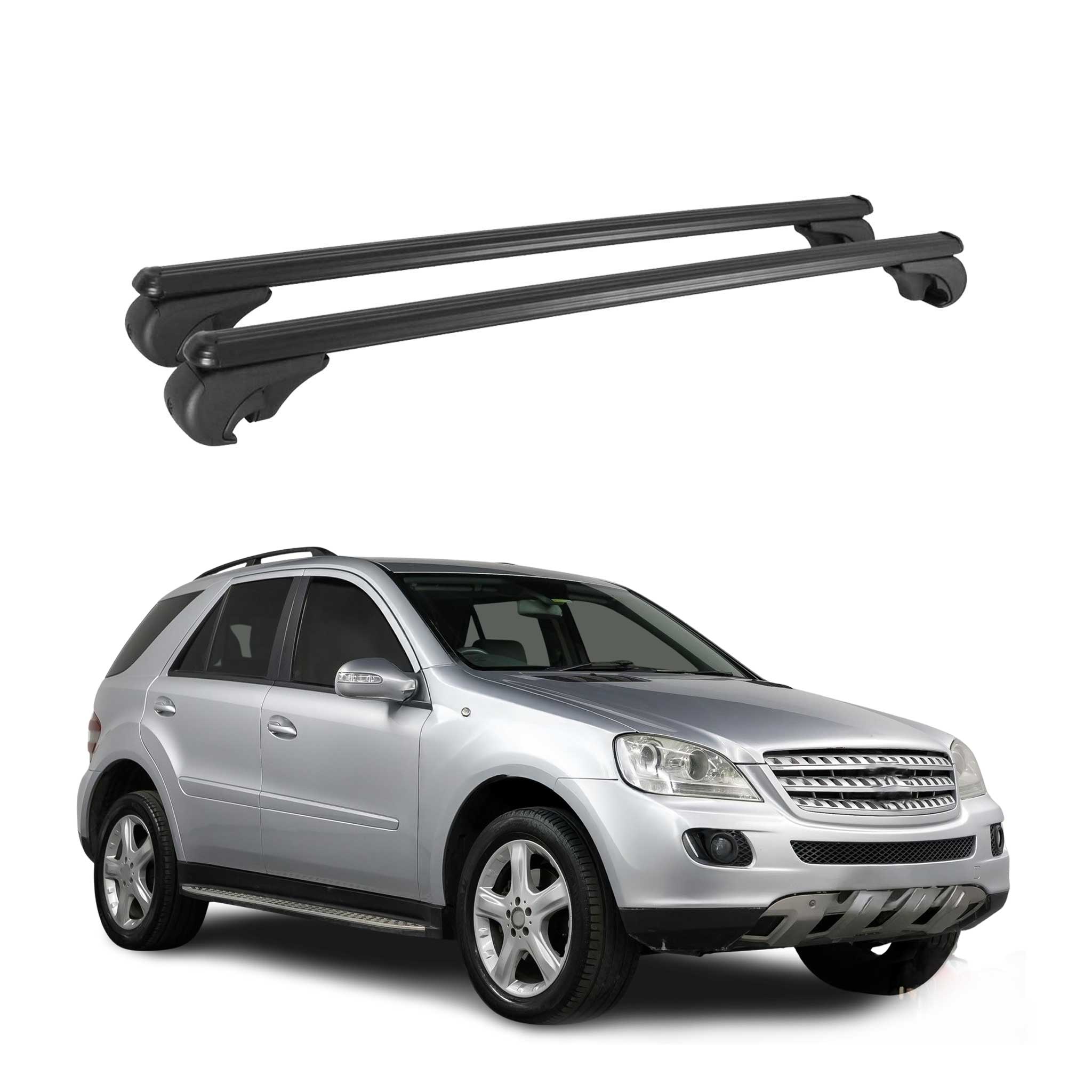 Dachträger für Mercedes M Klasse W166 2011-2015 Gepäckträger Alu Schwarz 2x