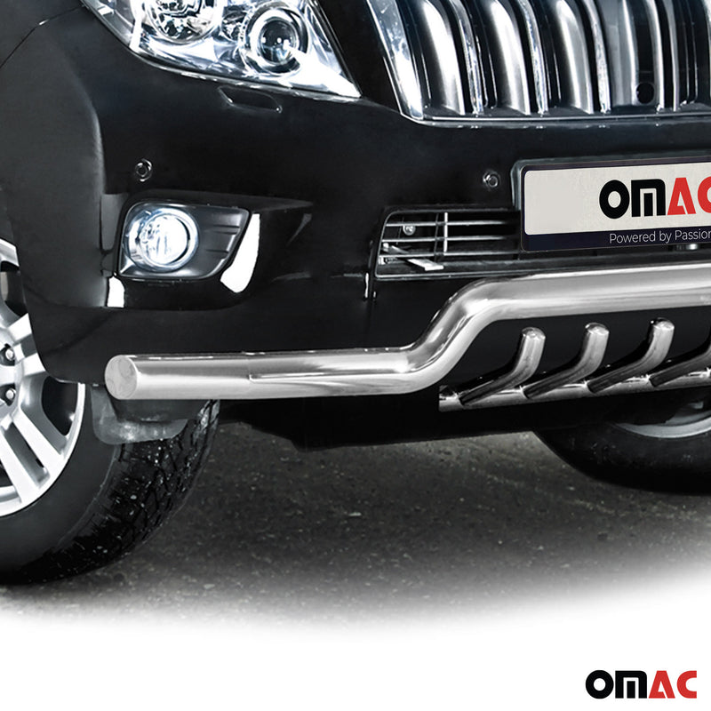 Frontschutzbügel Frontbügel für Toyota Land Cruiser 150 2010-13 ABE Stahl Silber