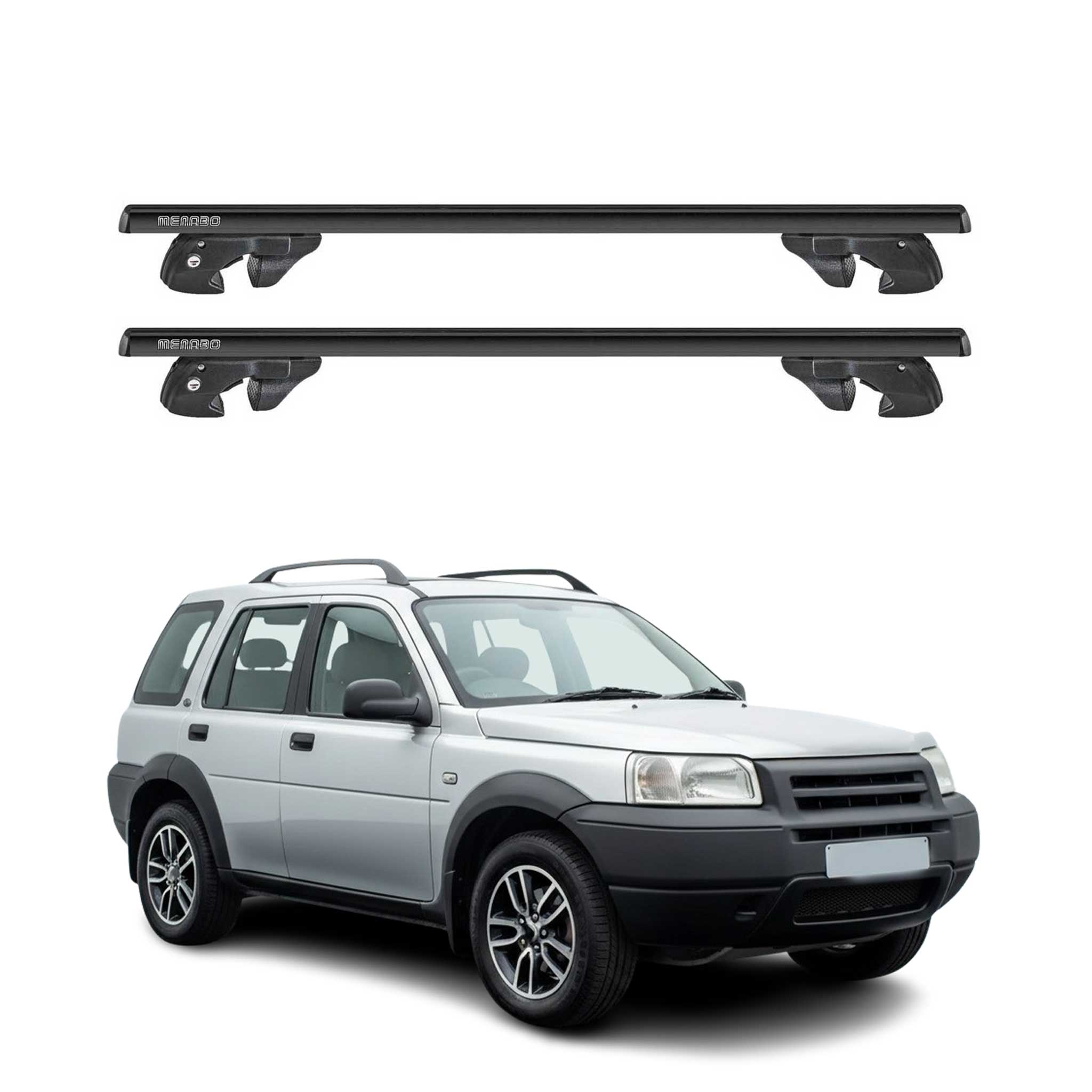 Dachträger für Land Rover Freelander I L314 1998-2006 Alu 90kg TÜV Schwarz 2tlg