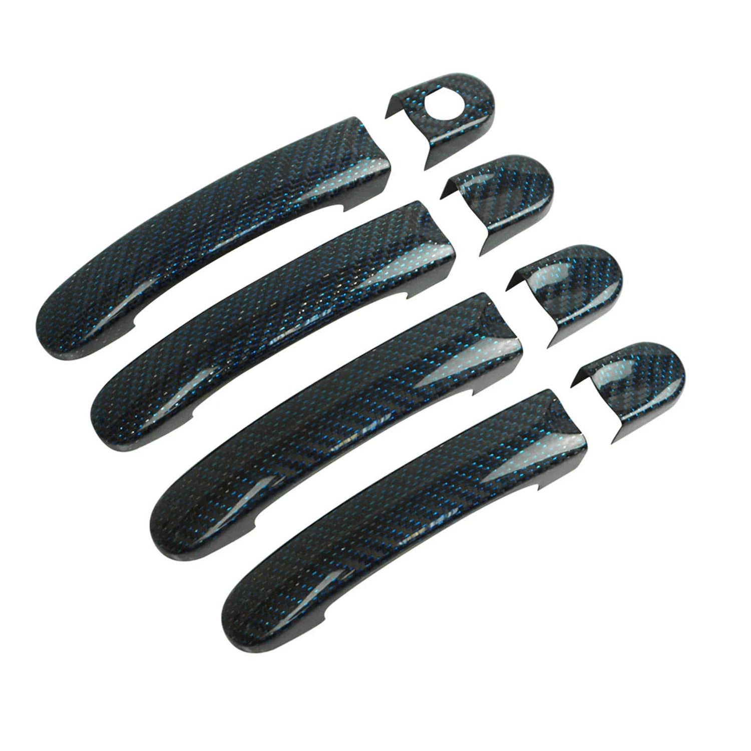 Türgriff Blende Carbon für VW Touran 2003-2015 Kohlefaser Blau 8tlg
