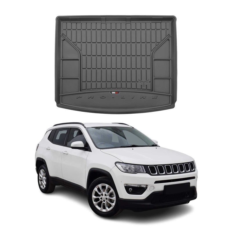 OMAC Gummi Kofferraumwanne für Jeep Compass 2016-2020 TPE Laderaumwanne Schwarz
