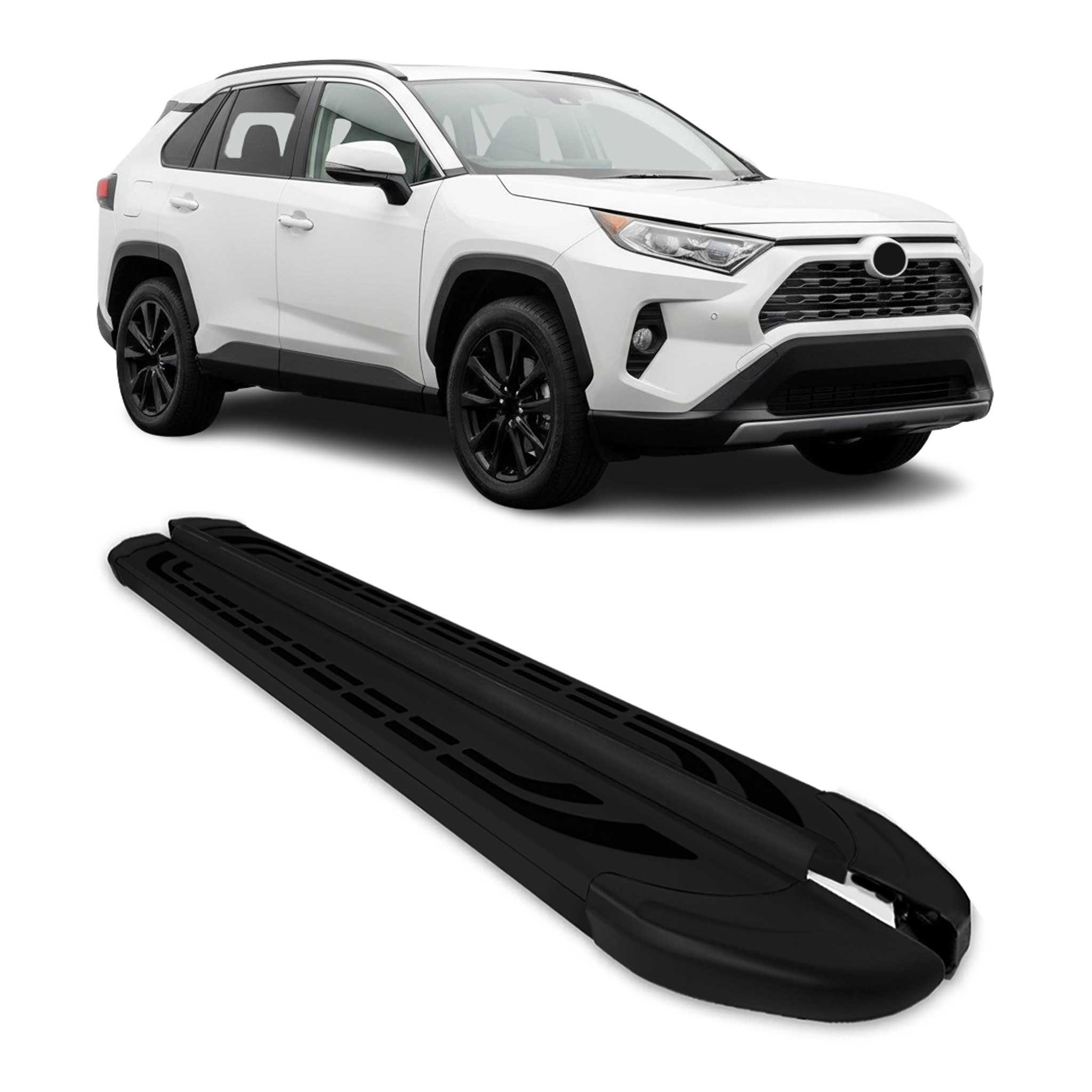 Trittbretter Seitenschweller für Toyota RAV4 Hybrid 2019-2025 Schwarz 2 tlg