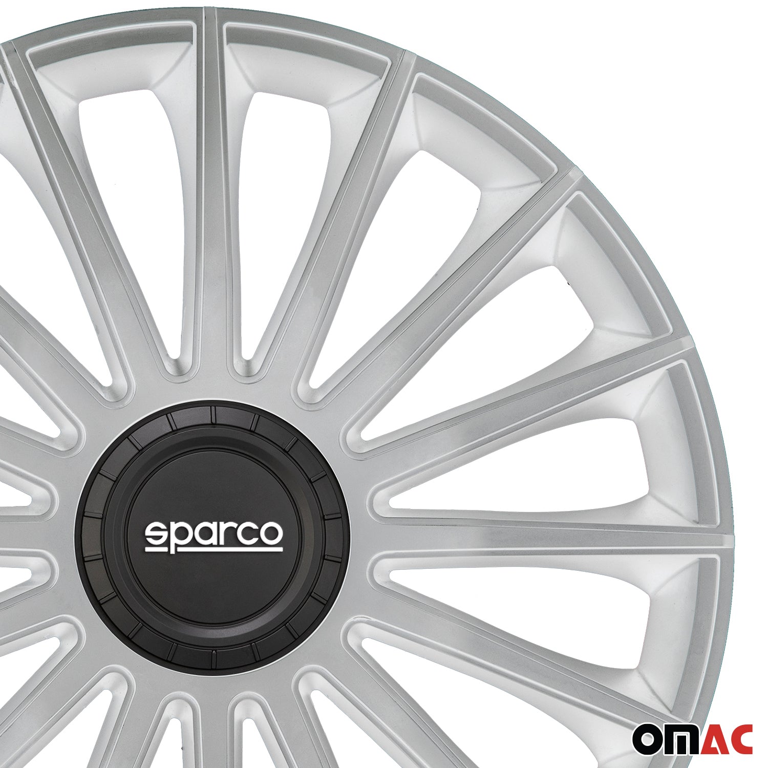Radkappen Radzierblenden Sparco Treviso 14" Zoll Auto Abdeckung Set Silber 4x