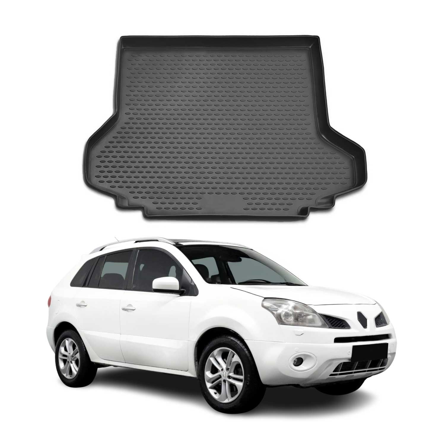 Kofferraummatte Kofferraumwanne für Renault Koleos 2008-2016 Gummi TPE Schwarz