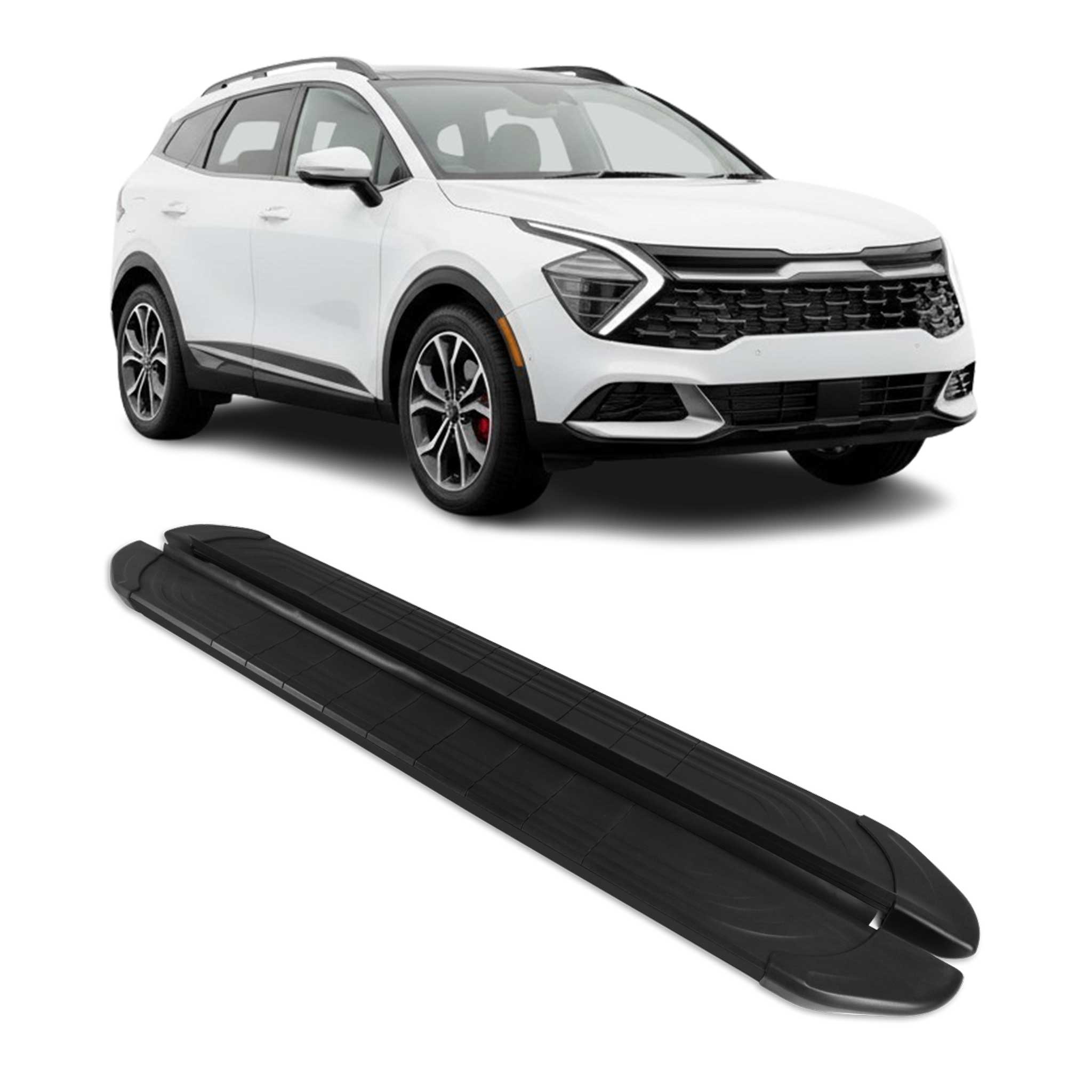 Trittbretter Seitenschweller für Kia Sportage V 2023-2026 Alu Schwarz Bretter 2x