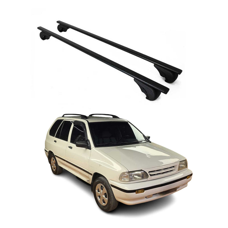 Dachträger Grundtäger für Kia Pride 1997-2000 75kg Metall Schwarz 2 tlg