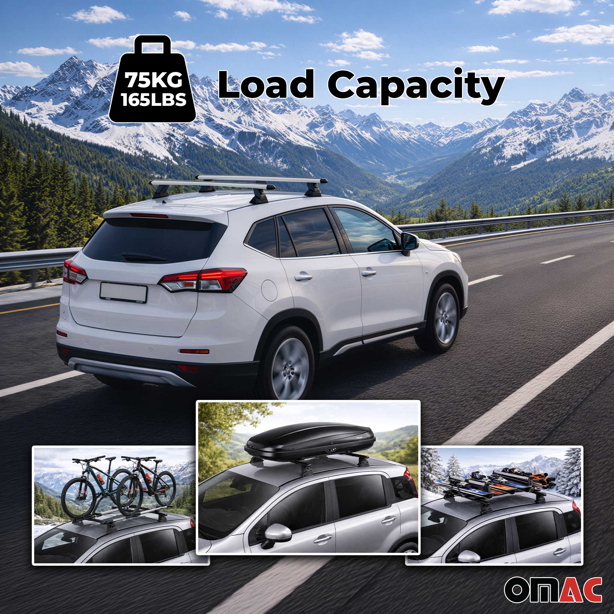 Alu Dachträger für Opel Corsa E 2014-2019 TÜV T-Nut Abschließbar 2tlg Silber