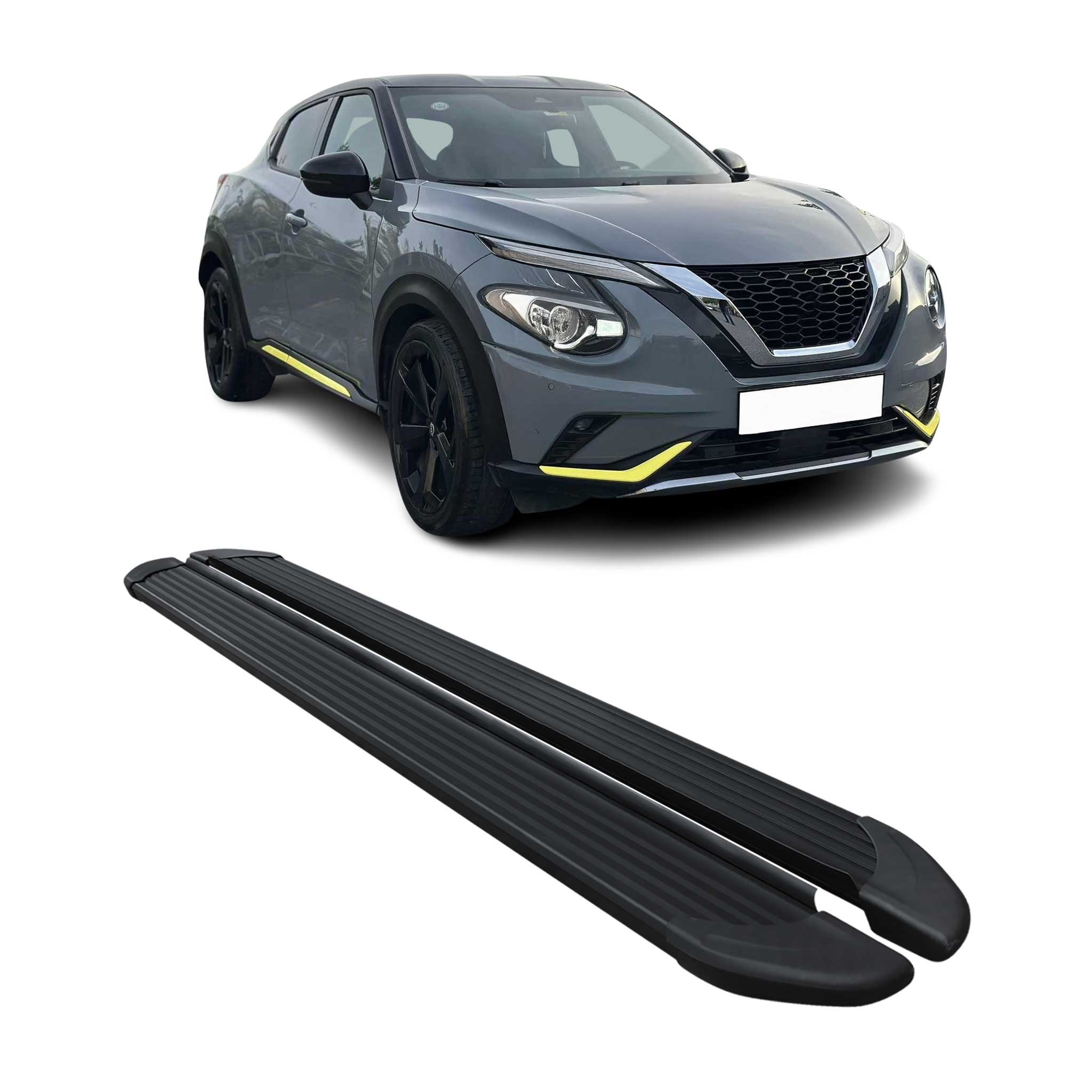 Seitenschweller Trittbretter Schweller für Nissan Juke II 2019-2026 Alu Schwarz